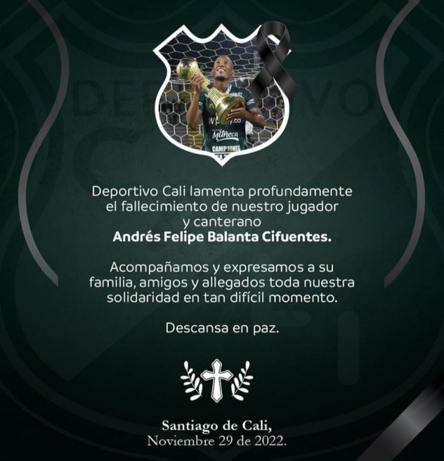 Muere el futbolista colombiano Andres Balanta tras desmayarse en un entrenamiento : Deportes de Colombia