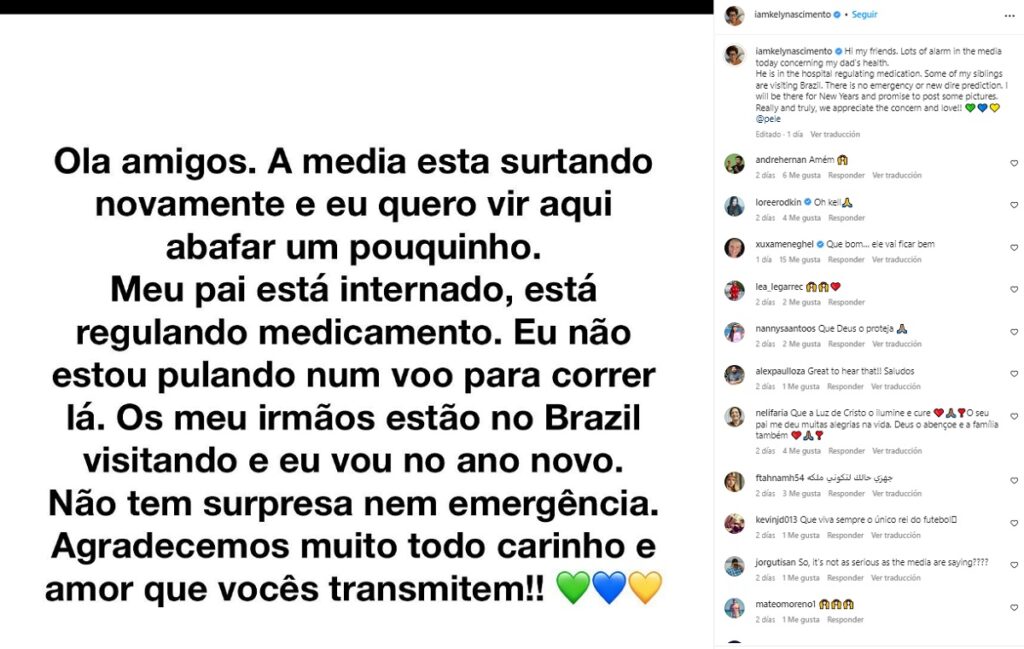 Pele estaria lidiando con el cancer y una infeccion respiratoria : Deportes de Colombia